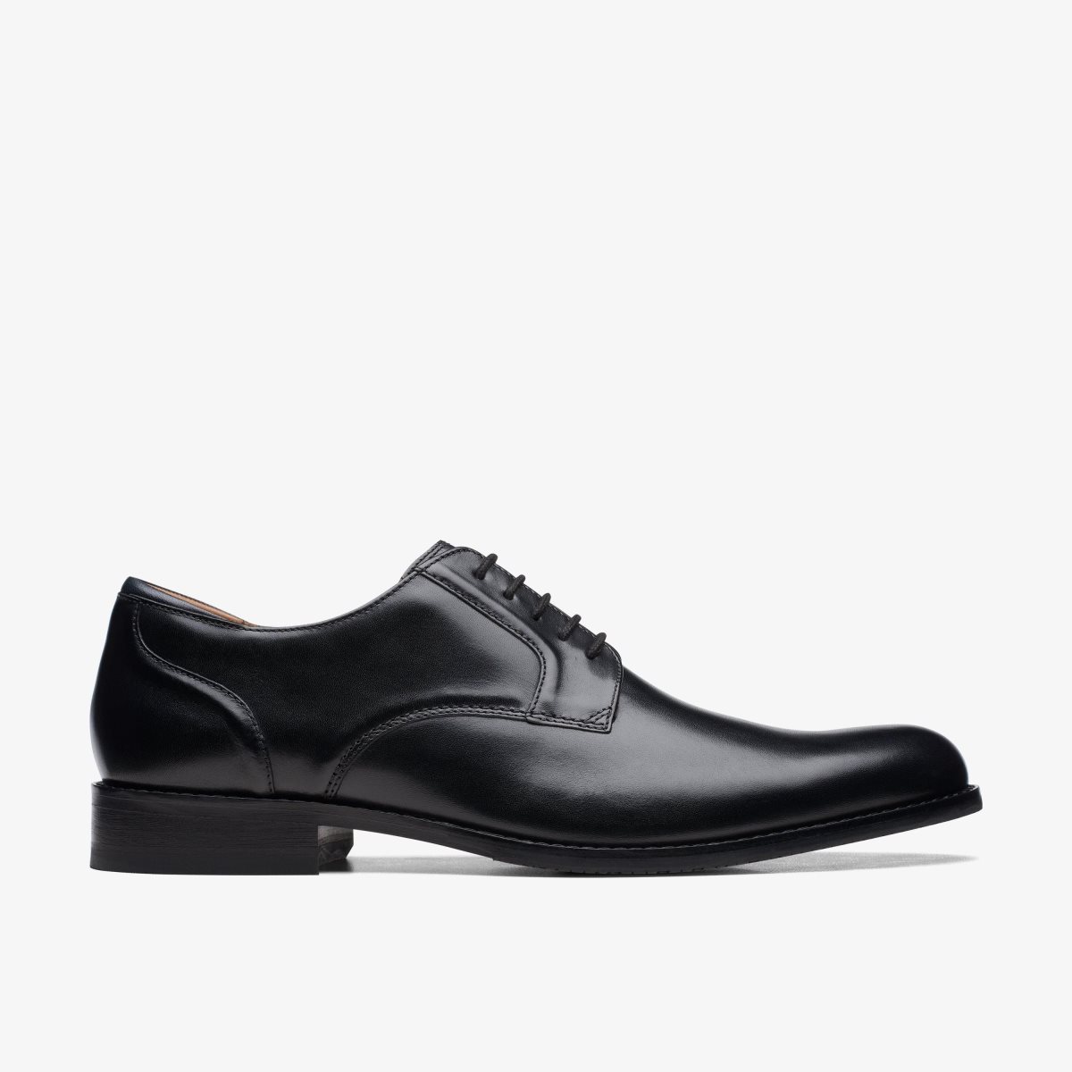 Clarks Craft Arlo Lace Black Leather Pæne Sko Herre Sort | AUSLM-0123