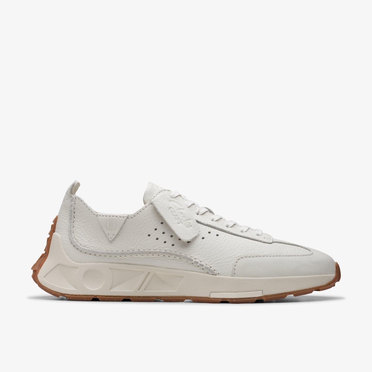 Clarks Craft Speed White Leather Sneakers Herre Hvide | DOKGN-7169