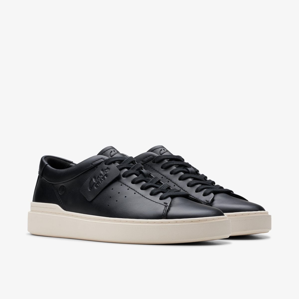 Clarks Craft Swift Black Leather Sneakers Herre Sort | ABPWK-9670