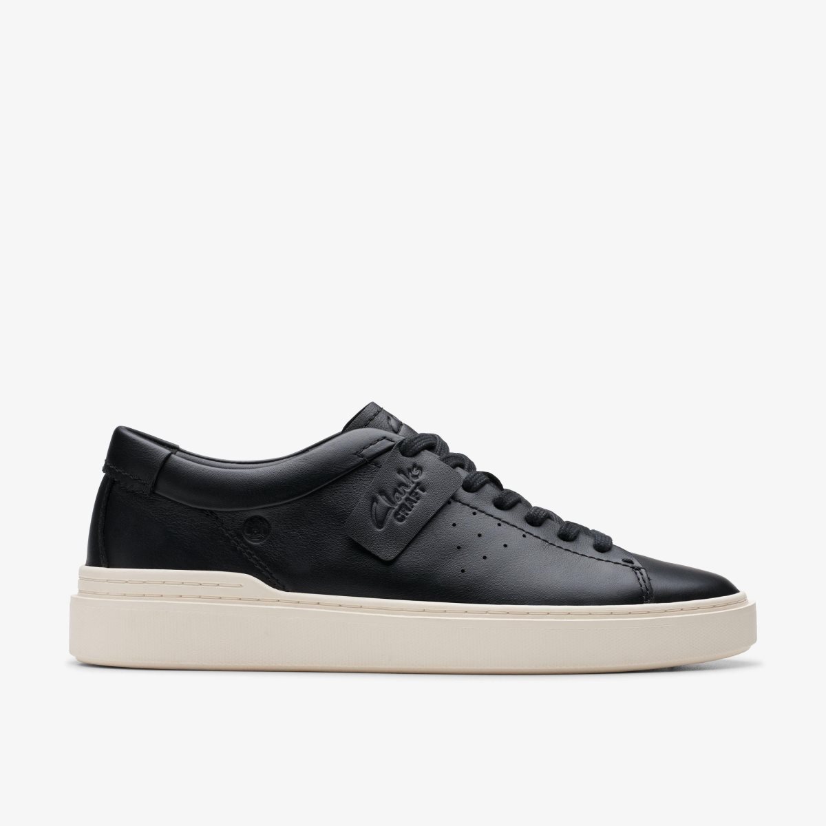 Clarks Craft Swift Black Leather Sneakers Herre Sort | ABPWK-9670