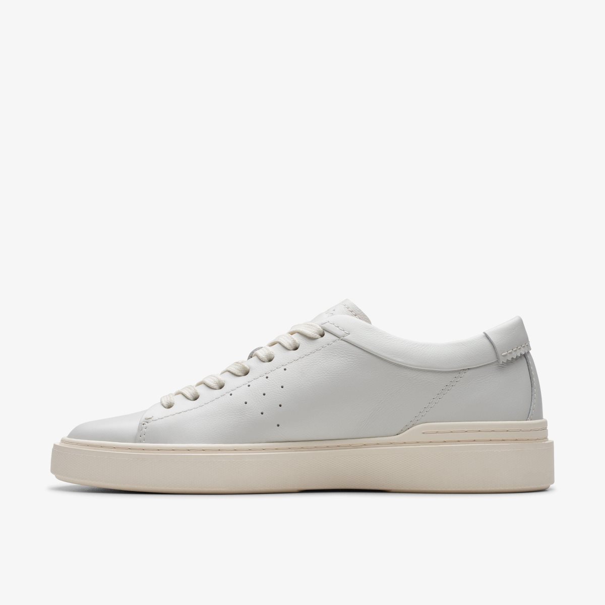 Clarks Craft Swift White Leather Sneakers Herre Hvide | JERVG-7928