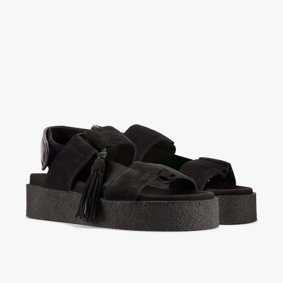 Clarks Crepe Sandal Black Platform Sko Dame Sort | XSAVO-3576