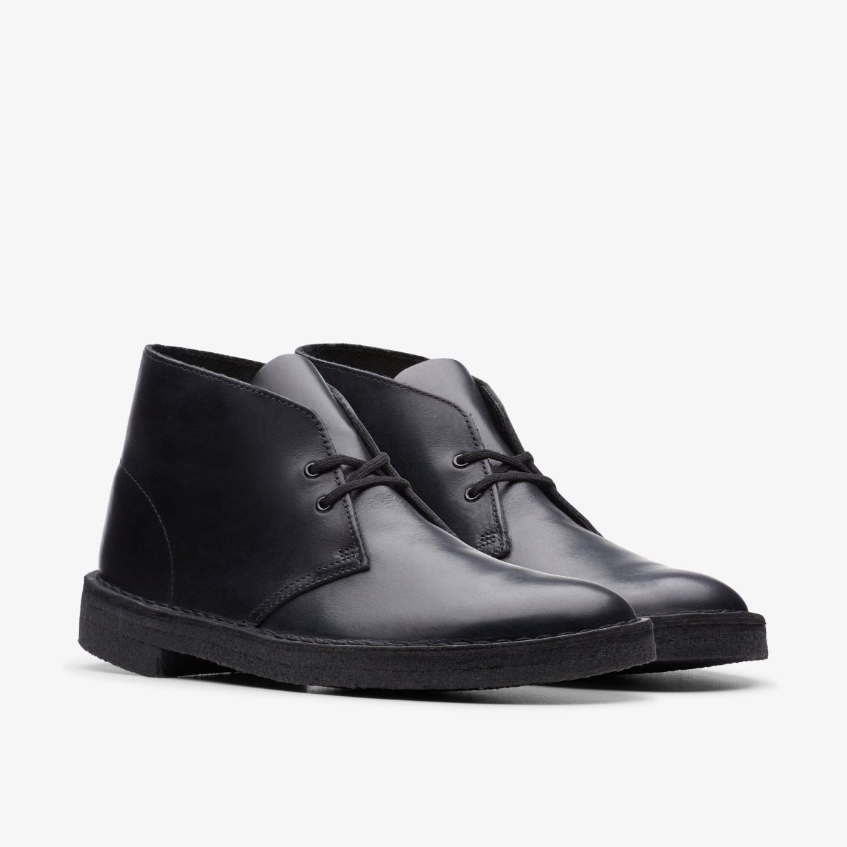 Clarks Desert Boot Black Polished Pæne Sko Herre Sort | VTFJD-8493