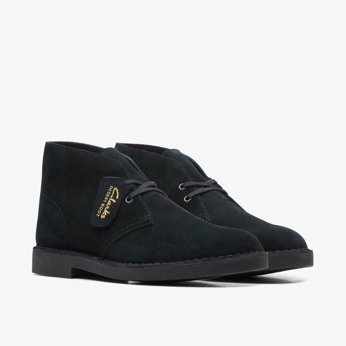 Clarks Desert Boot Evo Black Suede Pæne Sko Herre Sort | KCEHU-1624