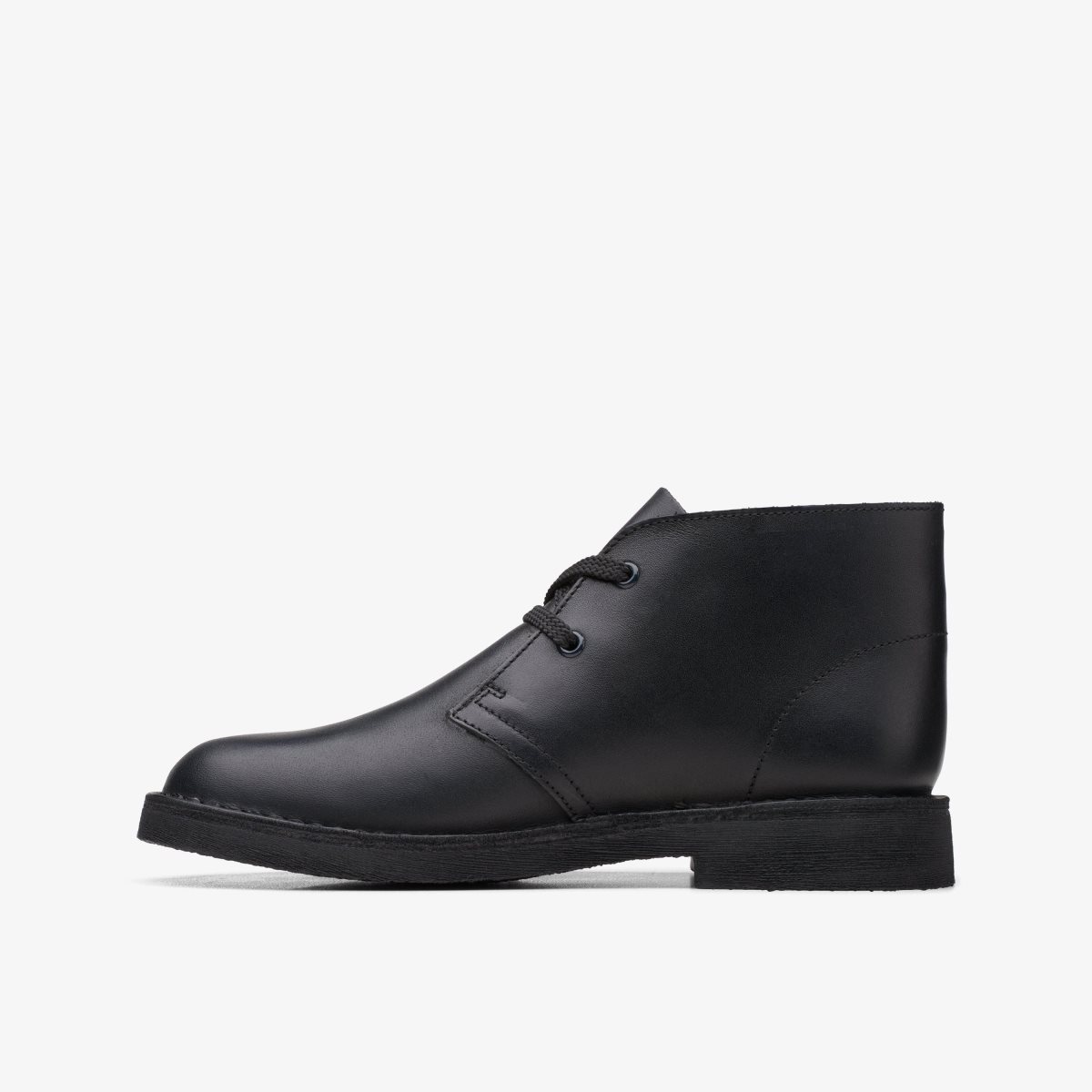 Clarks Desert Boot Older Black Leather Originale Sko Børn Sort | MWTCA-0793