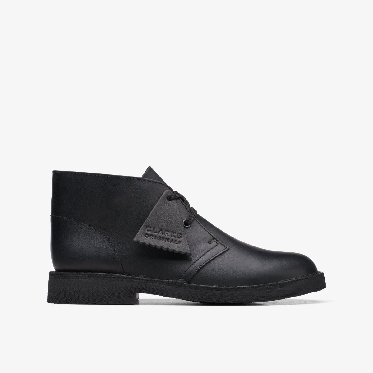 Clarks Desert Boot Older Black Leather Originale Sko Børn Sort | MWTCA-0793