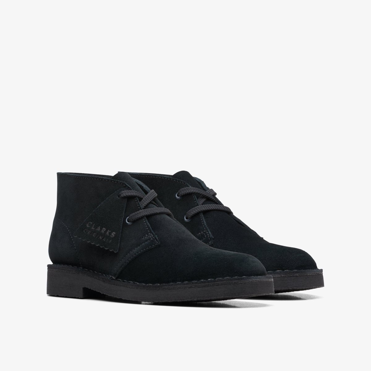 Clarks Desert Boot Older Black Suede Originale Sko Børn Sort | WTMPA-0596