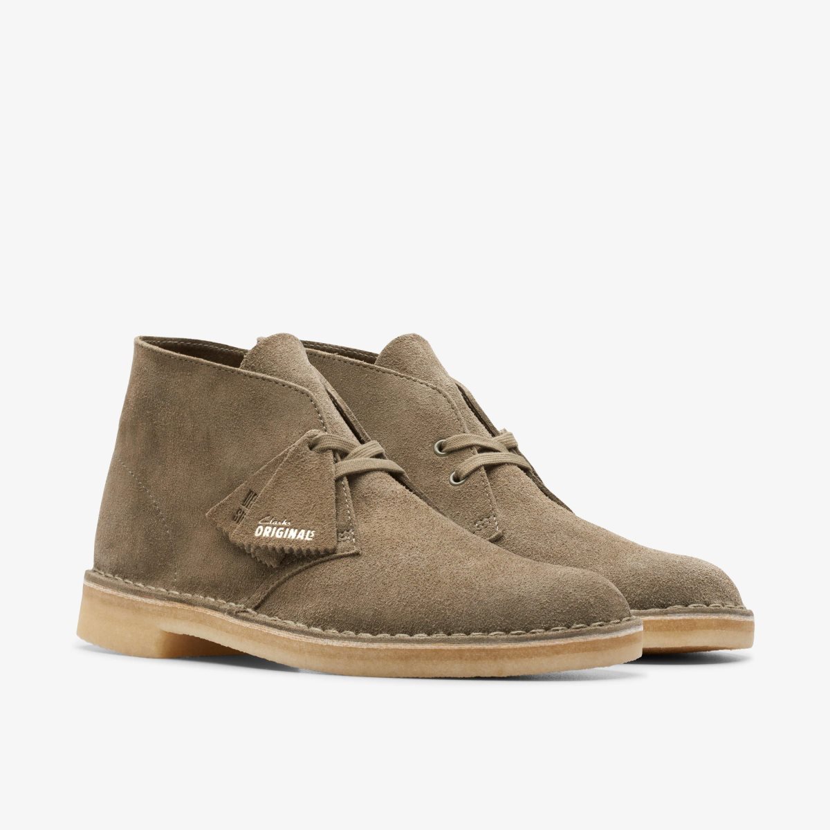 Clarks Desert Boot Pale Khaki Suede Ørkenstøvler Herre Khaki | VZYEX-6405