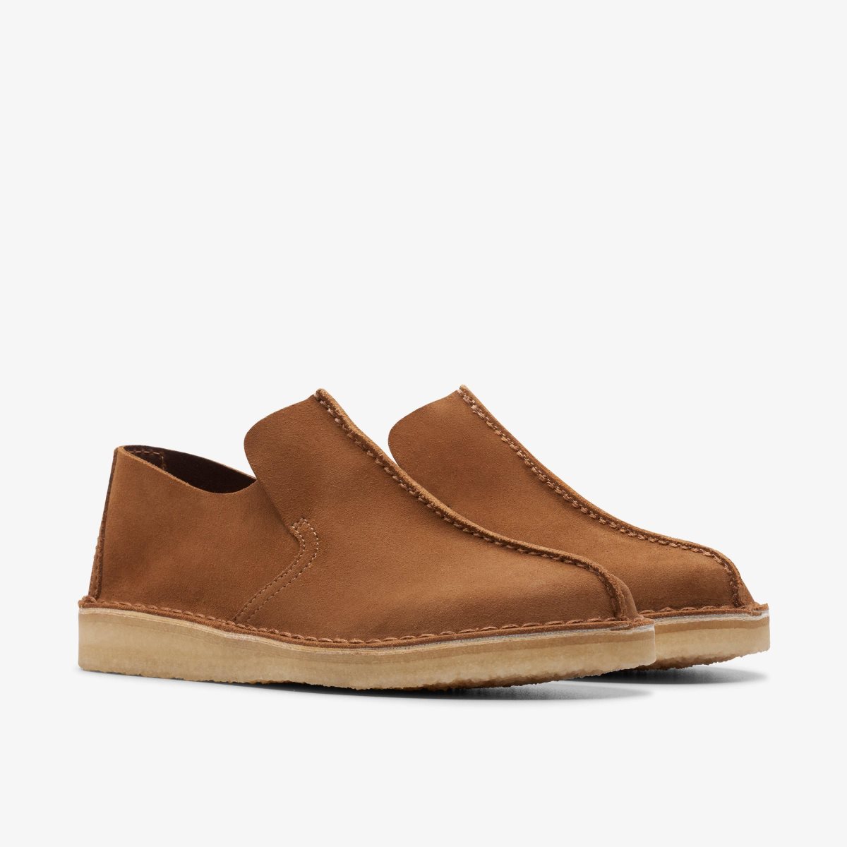 Clarks Desert Mosier Cola Suede Wedge & Slip On Sko Herre Cola | EFVGB-5402