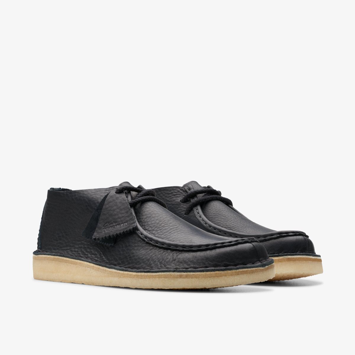 Clarks Desert Nomad Black Leather Ørkenstøvler Herre Sort | LGSJZ-1378