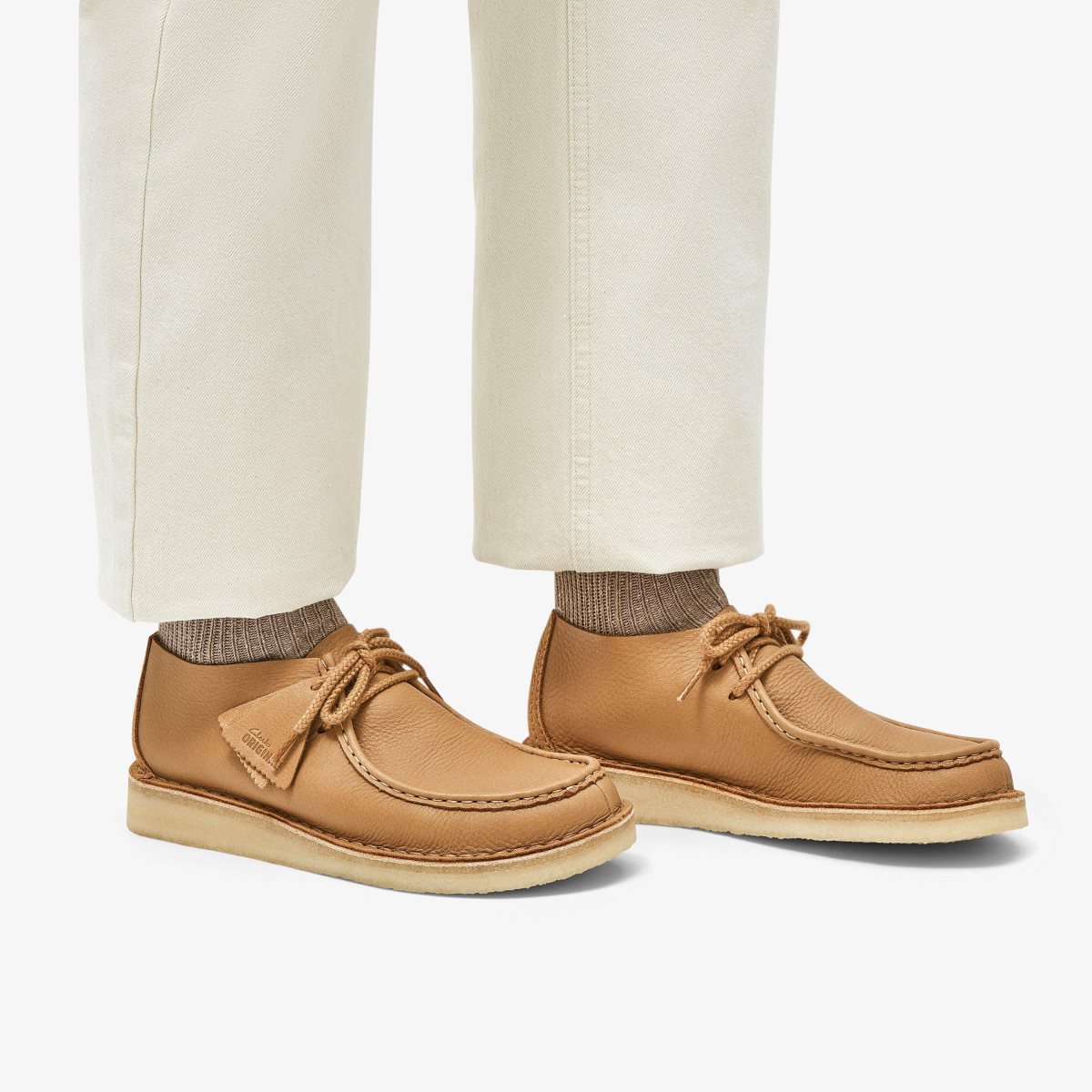 Clarks Desert Nomad Mid Tan Leather Ørkenstøvler Herre Brune | USCDT-6751