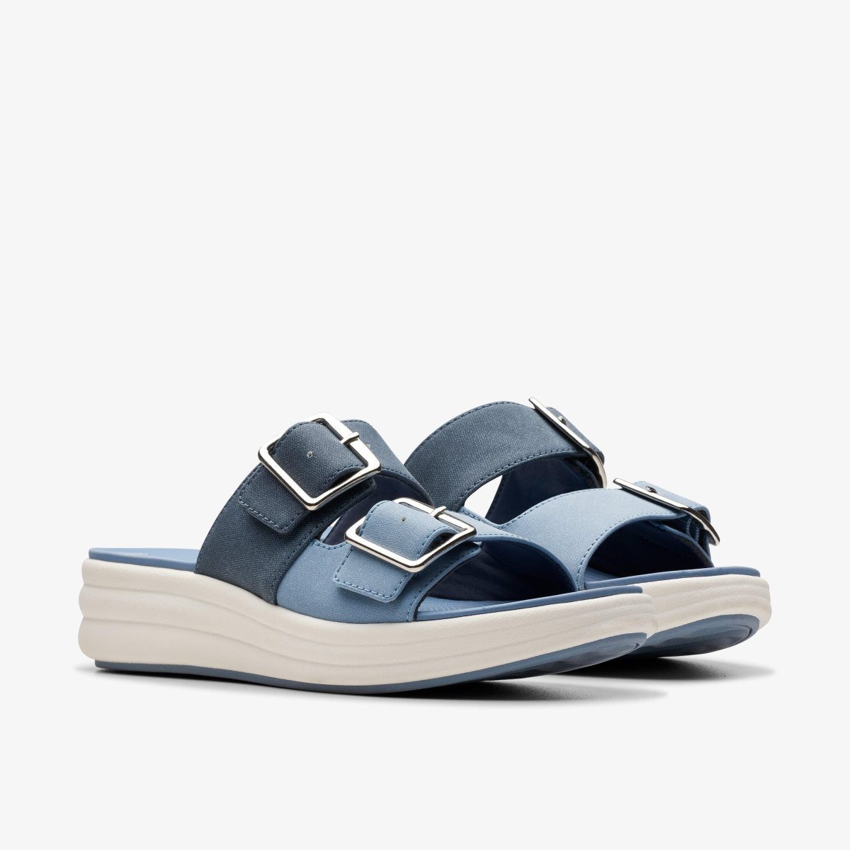 Clarks Drift Buckle Denim Combination Kilehæl Sko Dame Blå | FKSZC-6958