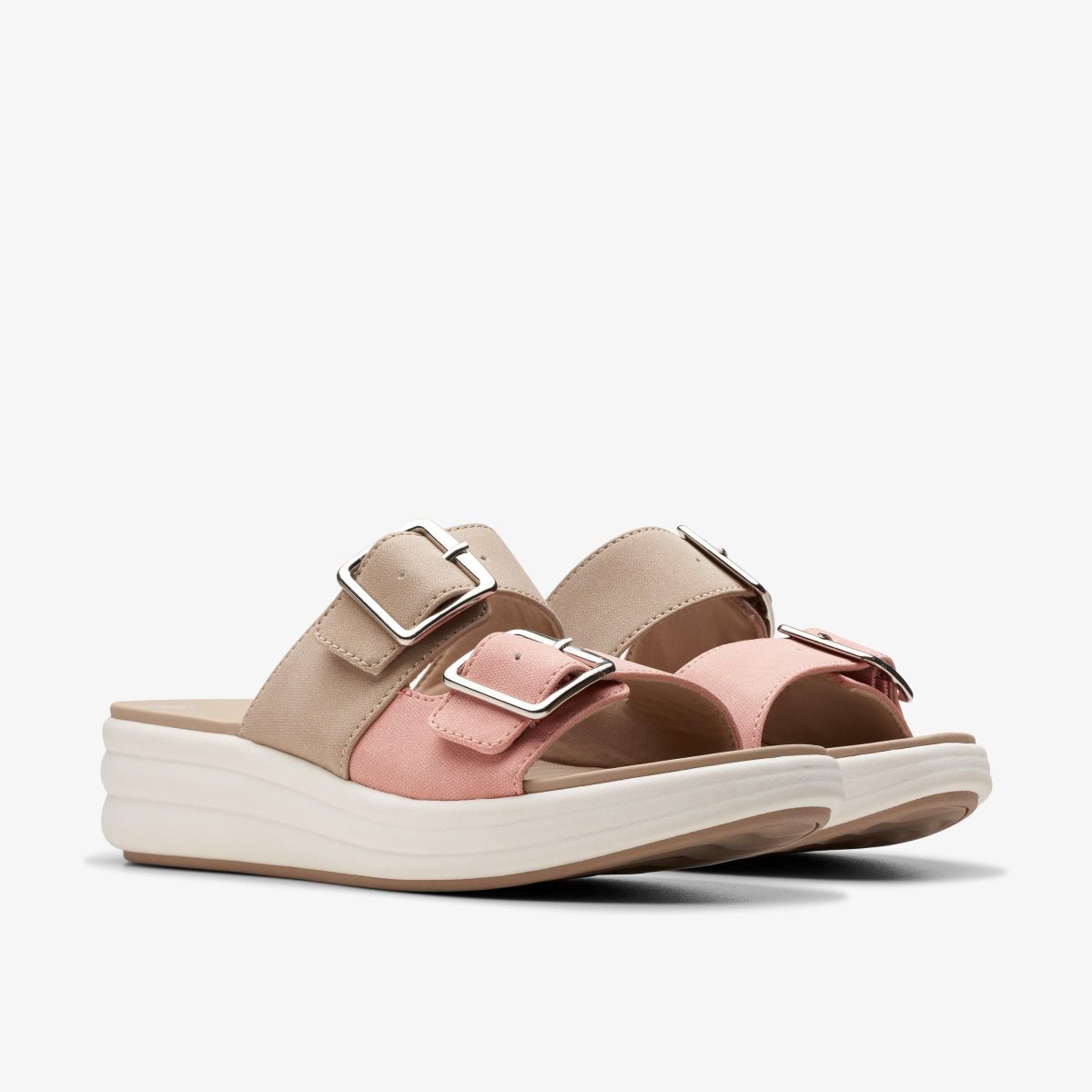 Clarks Drift Buckle Peach Combination Kilehæl Sko Dame Koral | LGYEX-2079