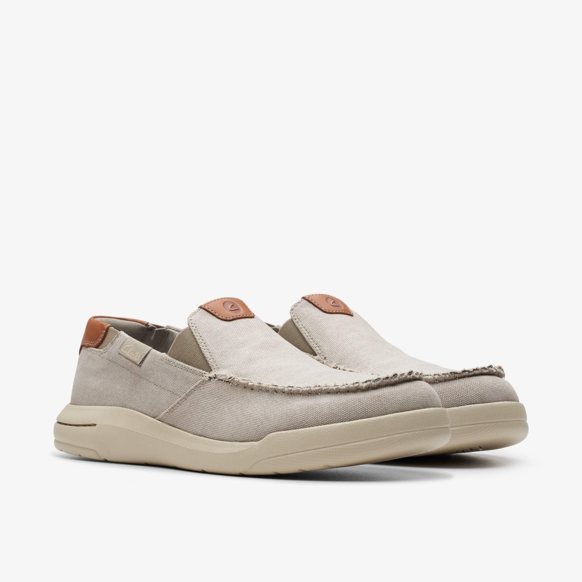 Clarks Driftlite Step Light Grey Combination Wedge & Slip On Sko Herre Lysegrå | GPMWY-1429