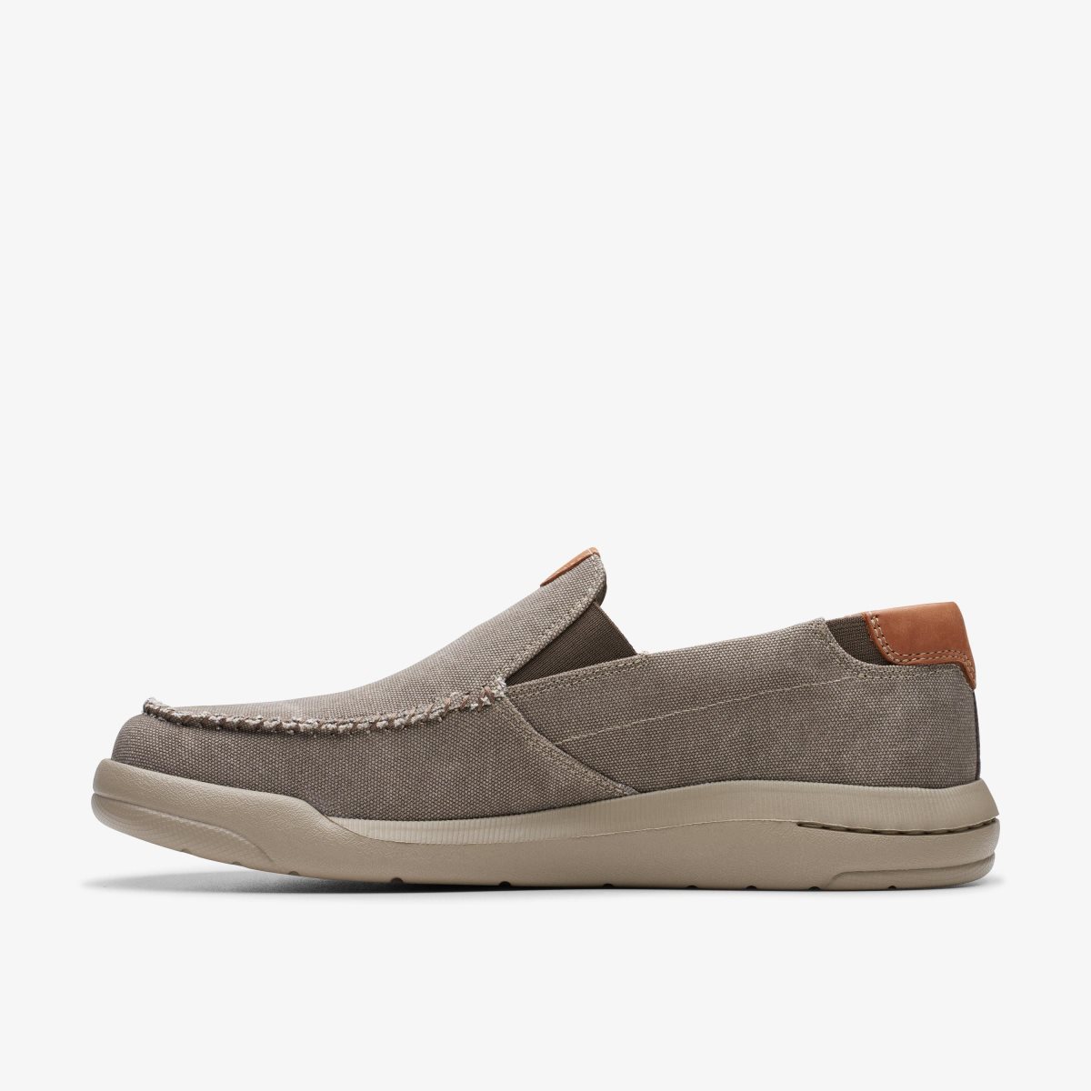 Clarks Driftlite Step Taupe Canvas Wedge & Slip On Sko Herre Grå Brune | AGEYH-7409