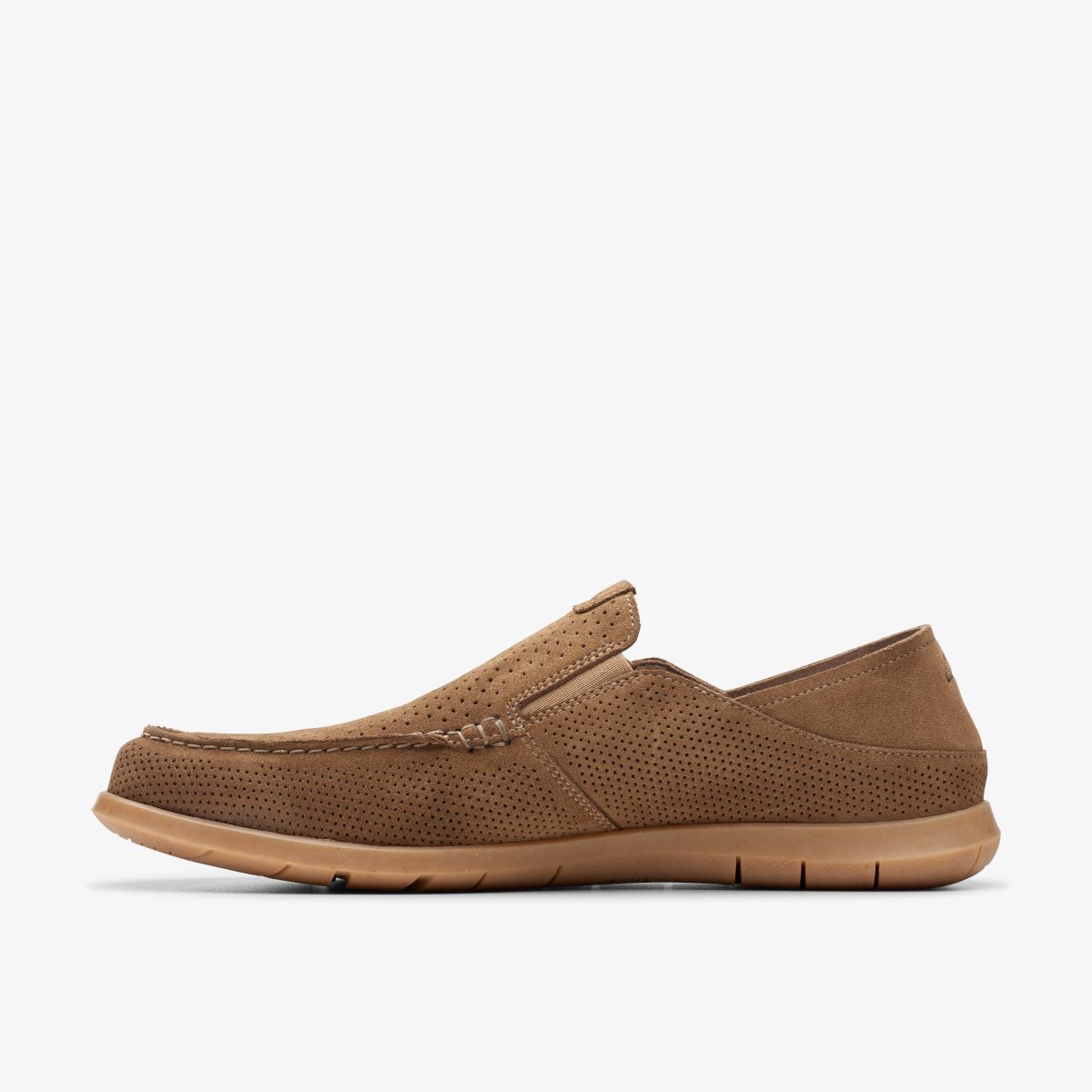 Clarks Flexway Easy Light Tan Suede Wedge & Slip On Sko Herre Lysebrune | RKMWC-0927