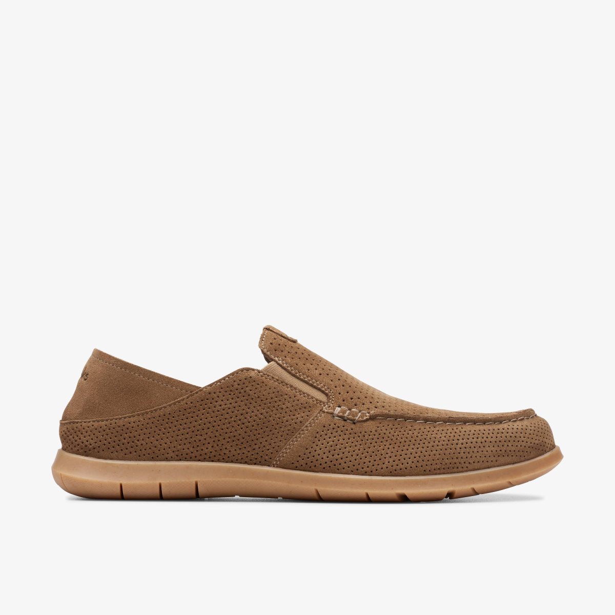 Clarks Flexway Easy Light Tan Suede Wedge & Slip On Sko Herre Lysebrune | RKMWC-0927