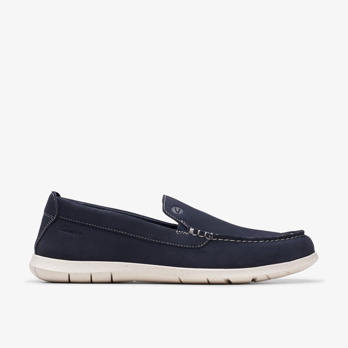 Clarks Flexway Step Navy Suede Wedge & Slip On Sko Herre Mørkeblå | WVYEK-9087