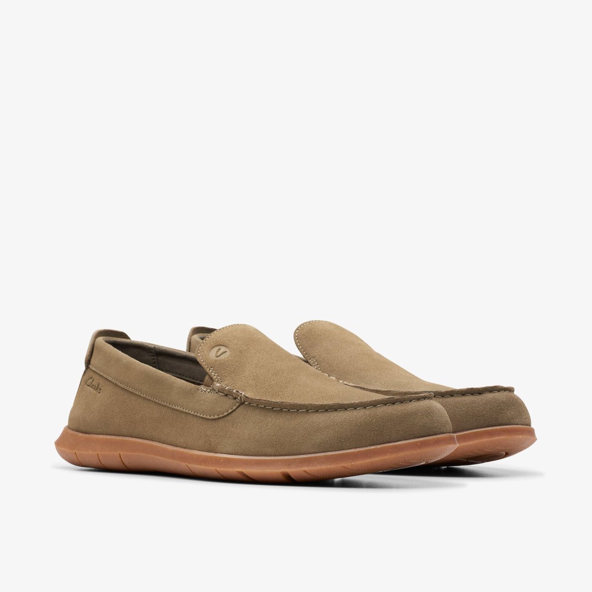 Clarks Flexway Step Olive Suede Wedge & Slip On Sko Herre Olivengrøn | ZNBXL-1527