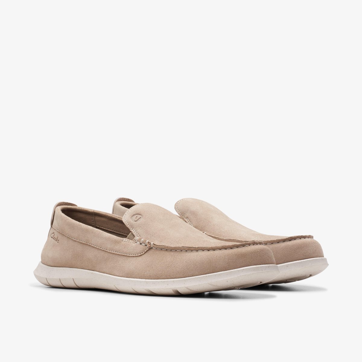 Clarks Flexway Step Sand Suede Wedge & Slip On Sko Herre Brune | EUKIW-2578