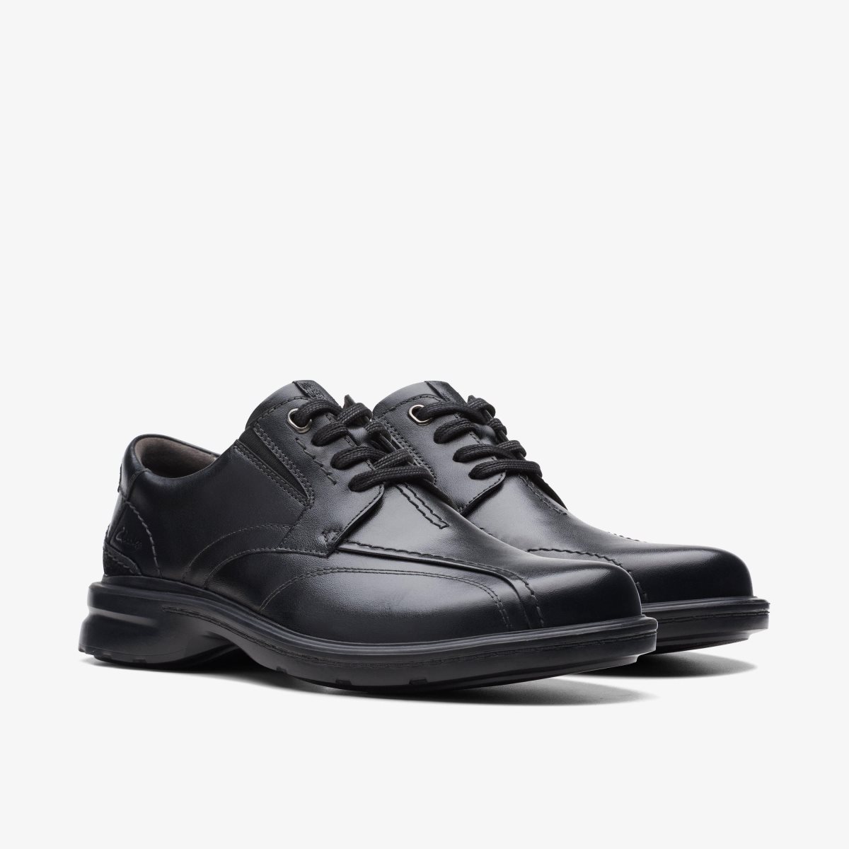 Clarks Gessler Lace Black Leather Pæne Sko Herre Sort | VJGTP-1264