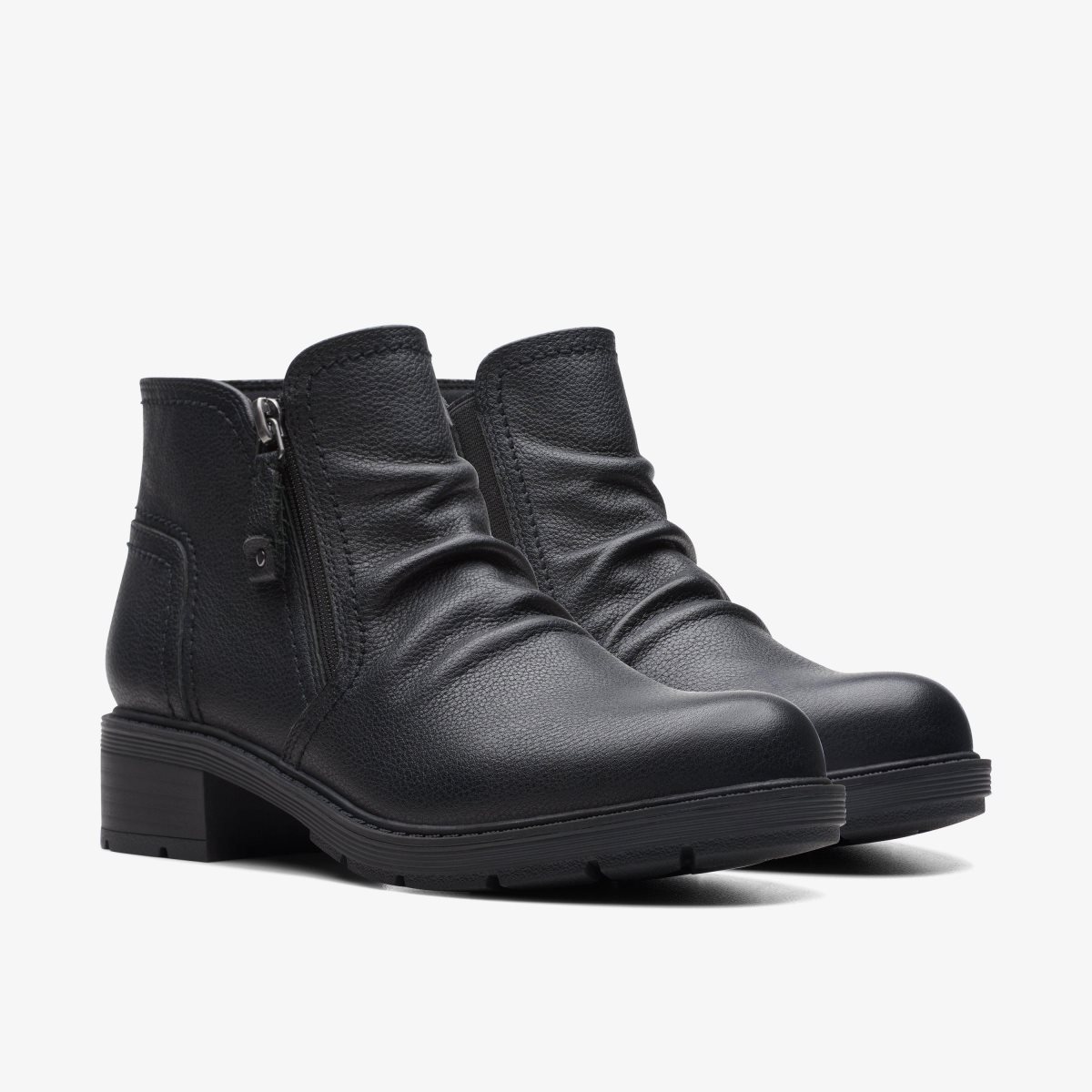 Clarks Hearth Dove Black Leather Støvler Dame Sort | CEIDX-5326