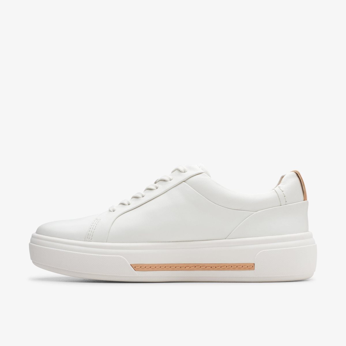 Clarks Hollyhock Walk Off White Leather Platform Sko Dame Hvide | ZGKNH-8709