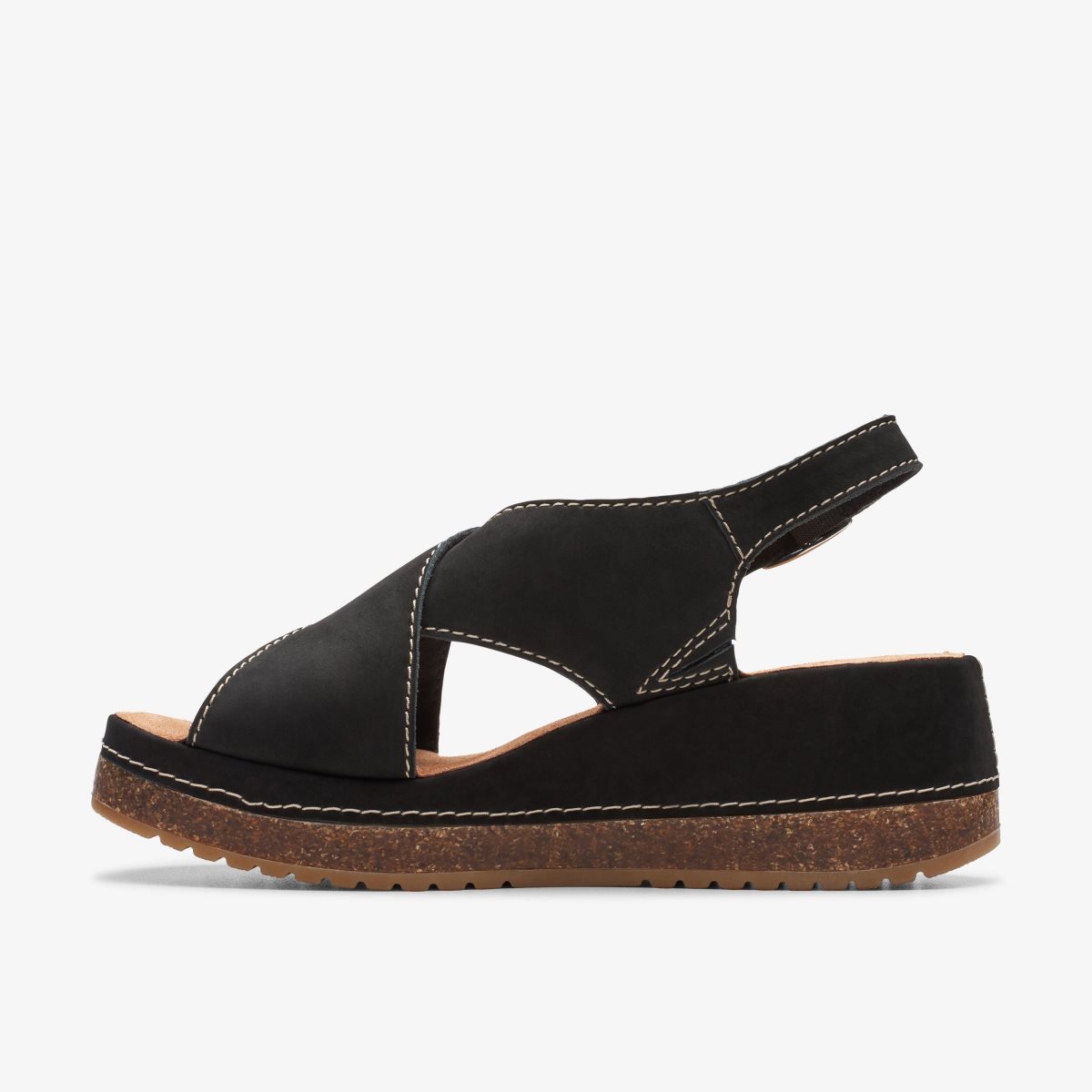 Clarks Kassanda Step Black Nubuck Kilehæl Sko Dame Sort | VFTUH-2840