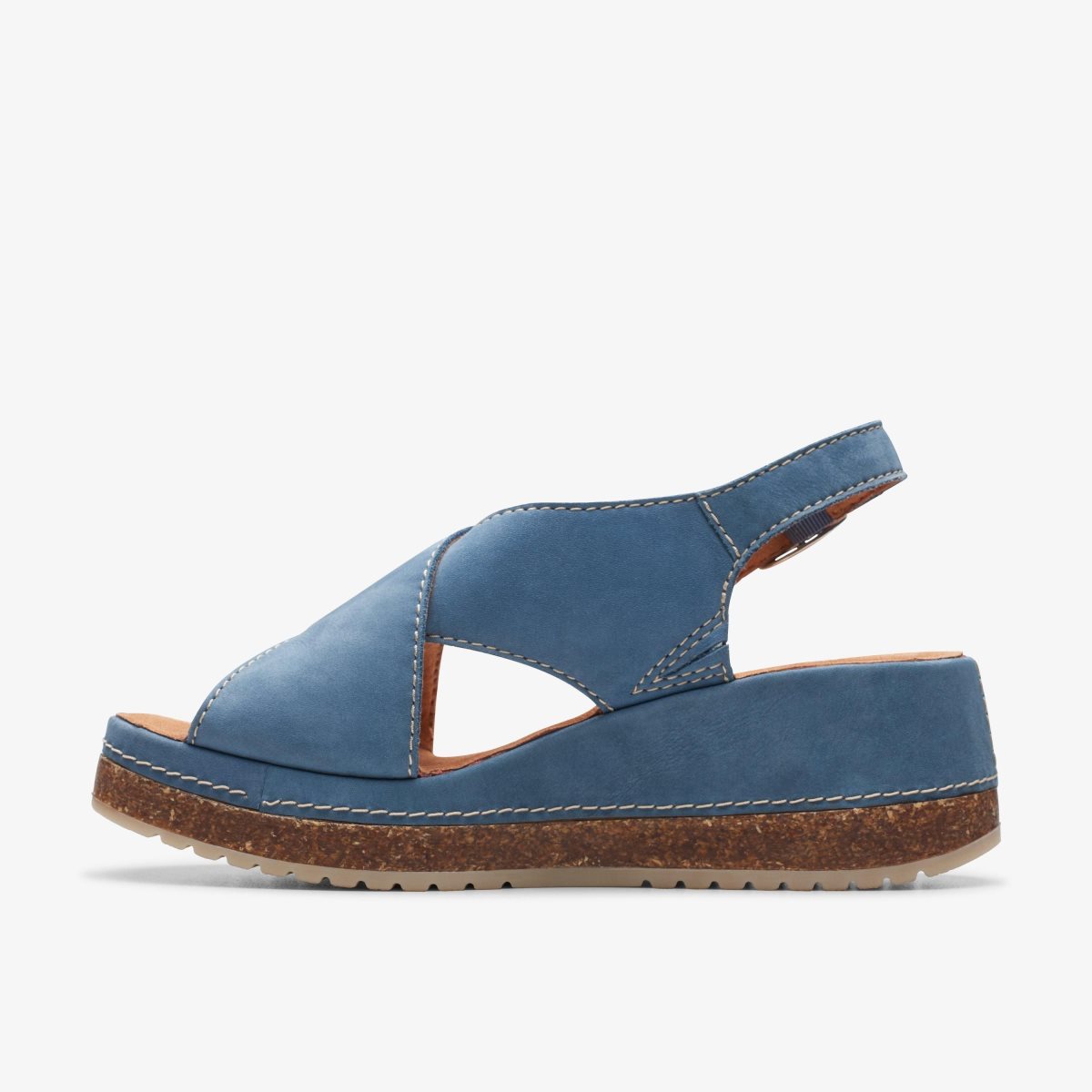 Clarks Kassanda Step Blue Nubuck Sandaler Dame Blå | DEYTU-4085