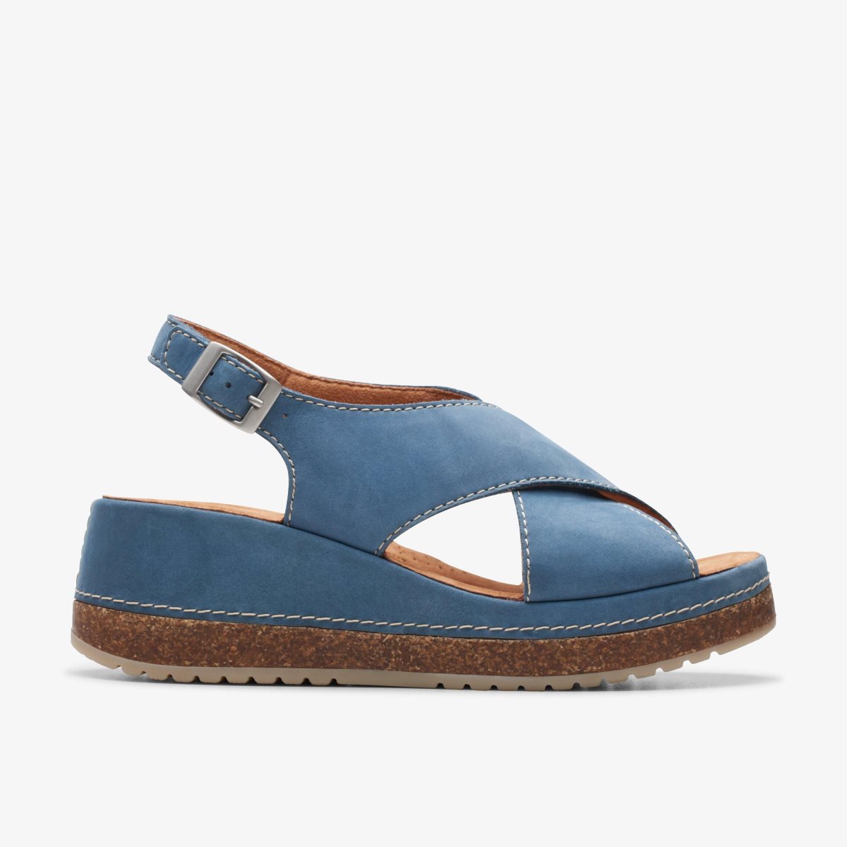 Clarks Kassanda Step Blue Nubuck Sandaler Dame Blå | DEYTU-4085