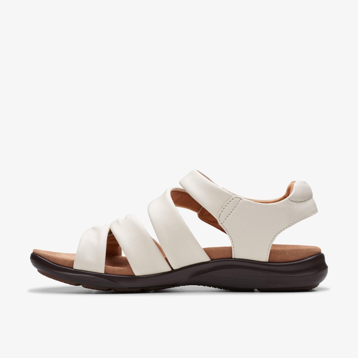 Clarks Kitly Ave Off White Leather Sandaler Dame Hvide | JMFCP-5103