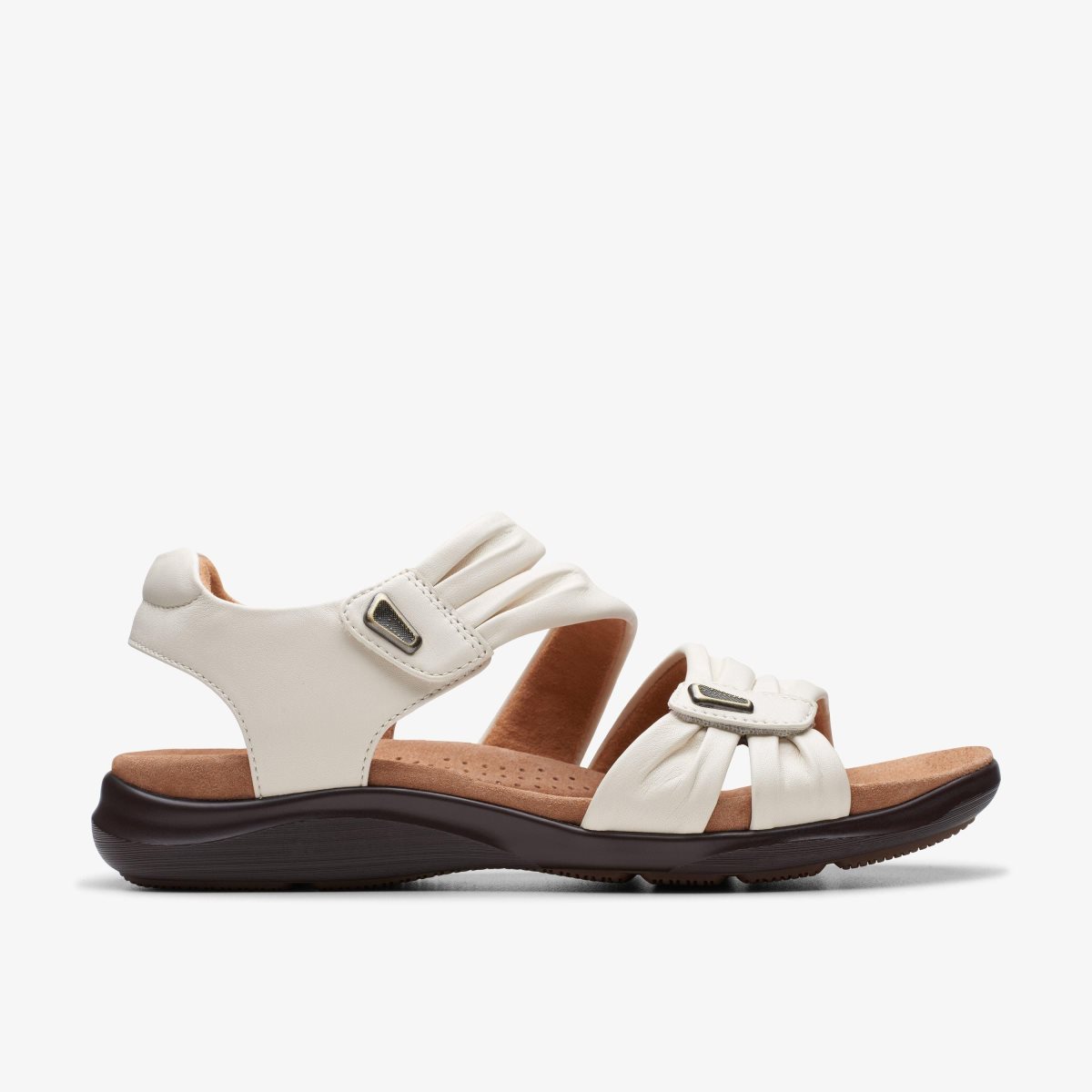 Clarks Kitly Ave Off White Leather Sandaler Dame Hvide | JMFCP-5103