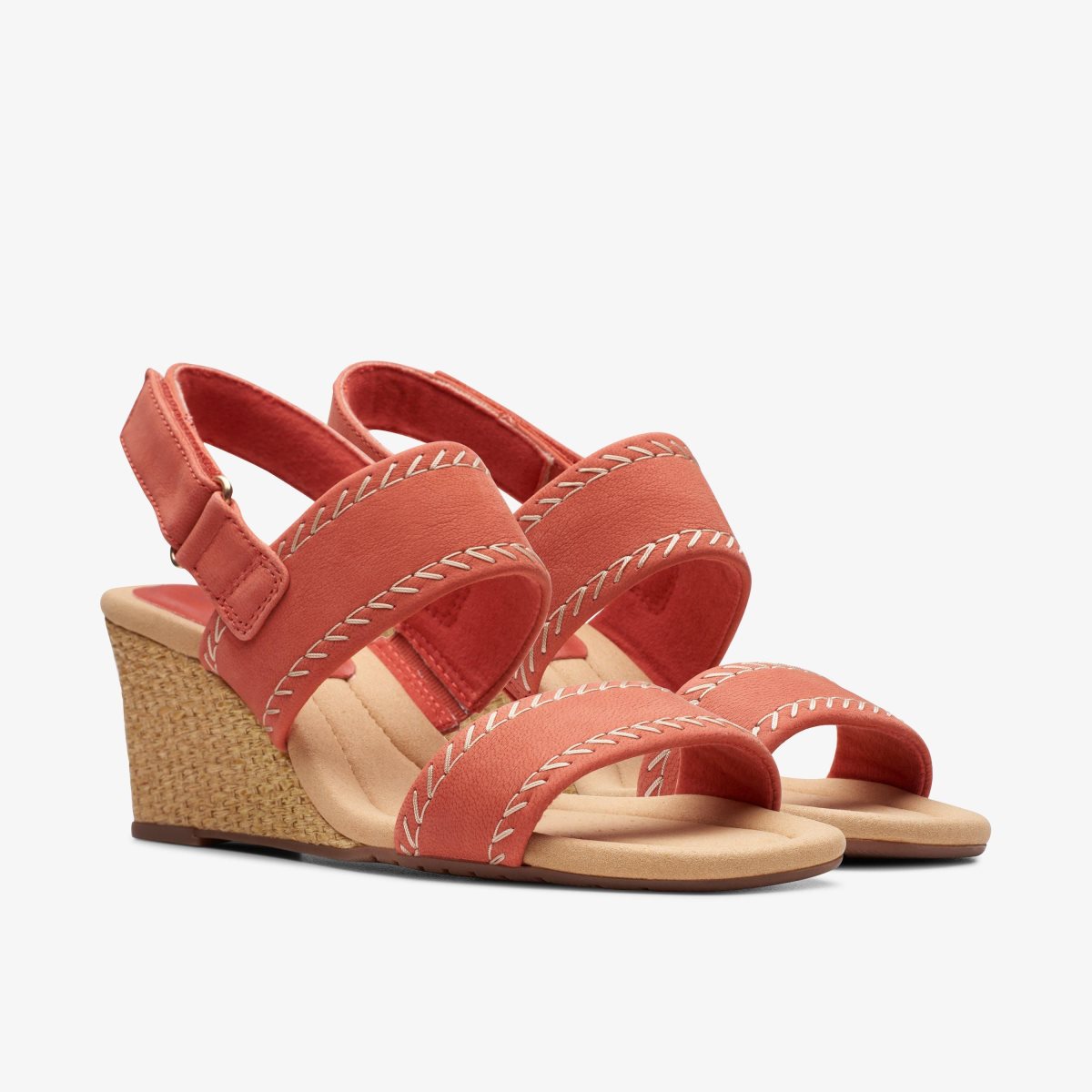 Clarks Kyarra Rose Blush Nubuck Kilehæl Sko Dame Lyserød | QWFDC-0298