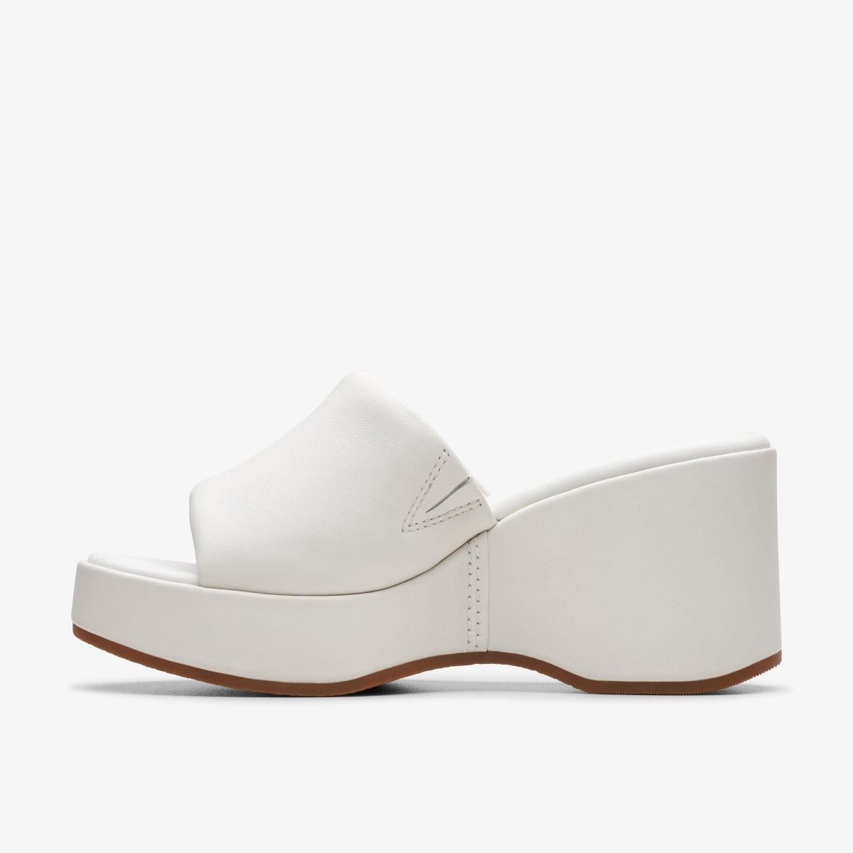 Clarks Manon Glide Off White Leather Kilehæl Sko Dame Hvide | GAZKW-7304