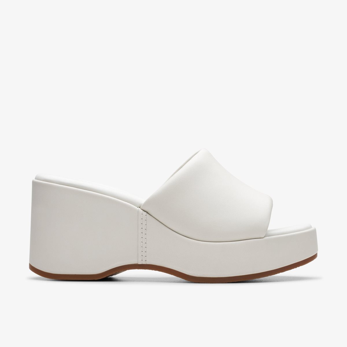 Clarks Manon Glide Off White Leather Kilehæl Sko Dame Hvide | GAZKW-7304