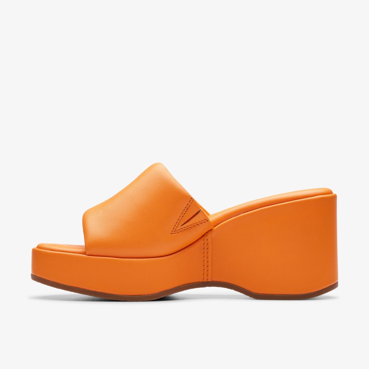 Clarks Manon Glide Orange Leather Kilehæl Sko Dame Orange | MGQNY-8367