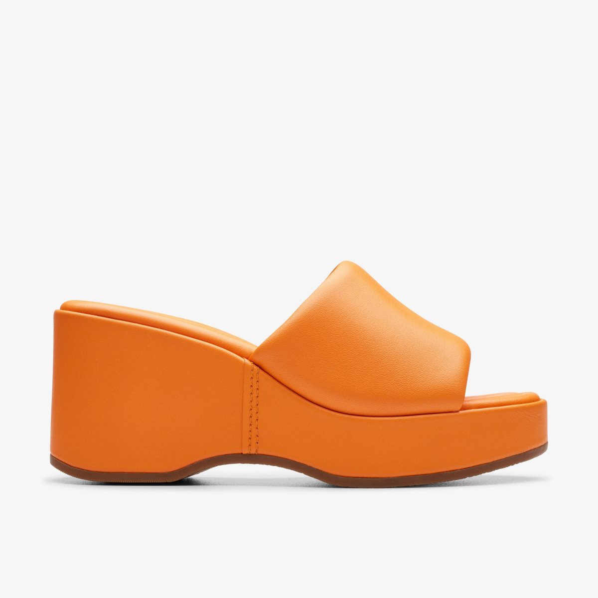 Clarks Manon Glide Orange Leather Kilehæl Sko Dame Orange | MGQNY-8367