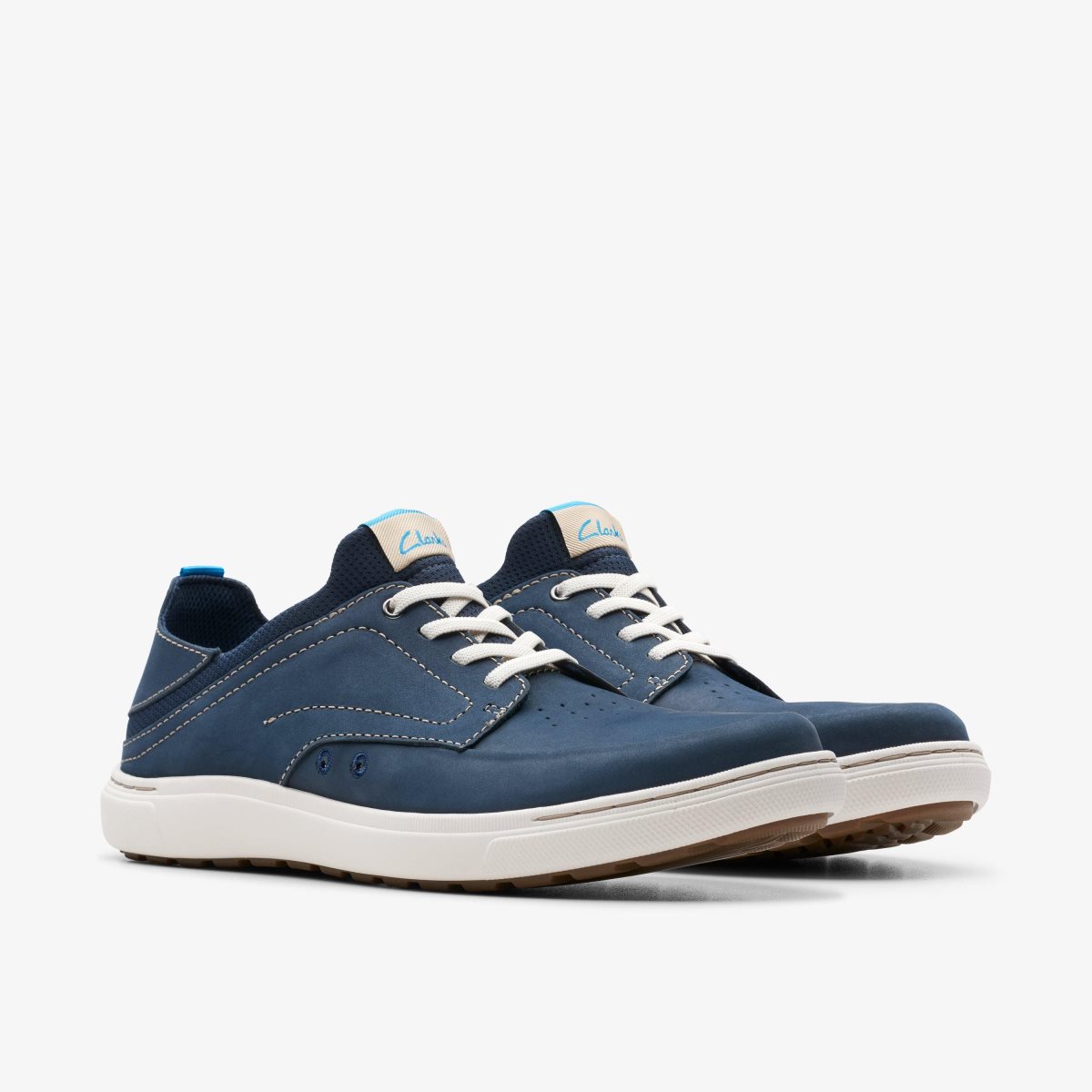 Clarks Mapstone Easy Navy Nubuck Sneakers Herre Mørkeblå | QFZEG-9543