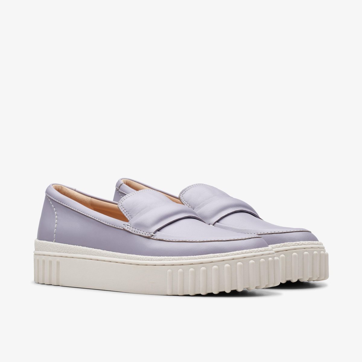 Clarks Mayhill Cove Lilac Leather Slip Ons Dame Lilla | MEPLC-5739