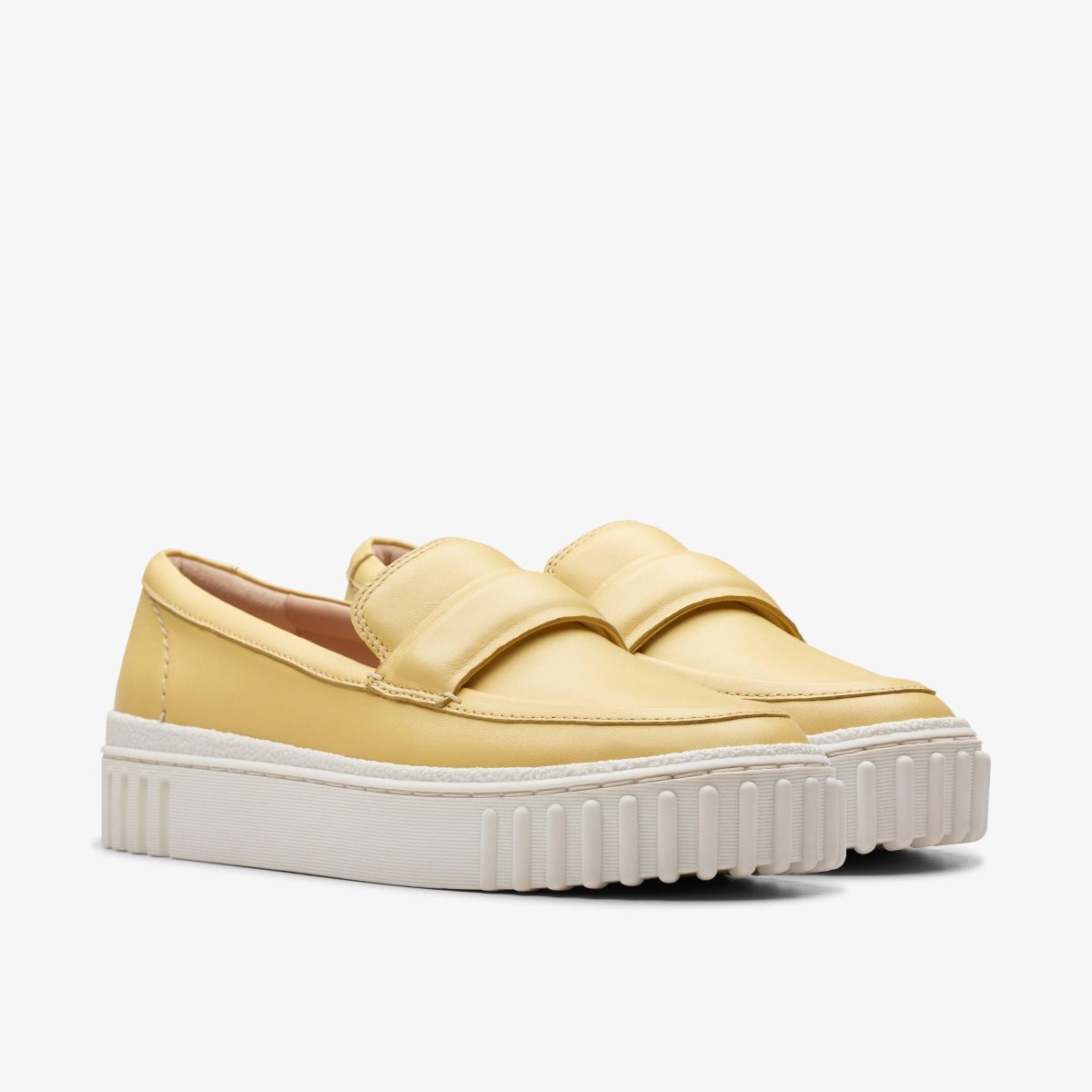 Clarks Mayhill Cove Yellow Leather Platform Sko Dame Gul | JWDSK-6759