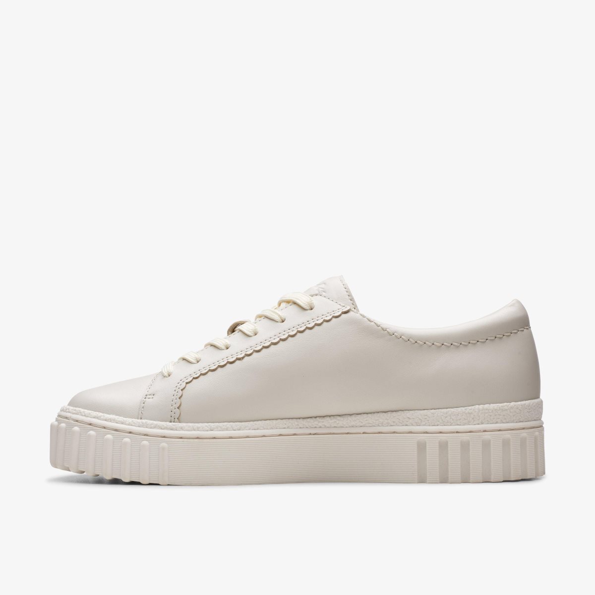 Clarks Mayhill Walk Off White Leather Platform Sko Dame Hvide | TZIPJ-7413