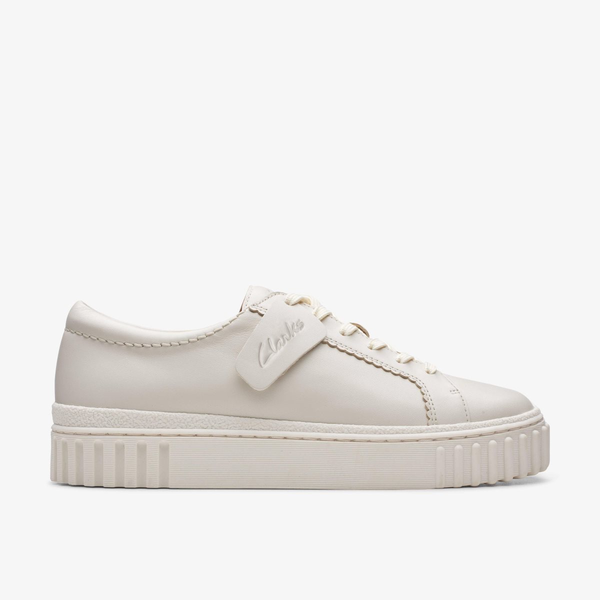 Clarks Mayhill Walk Off White Leather Platform Sko Dame Hvide | TZIPJ-7413