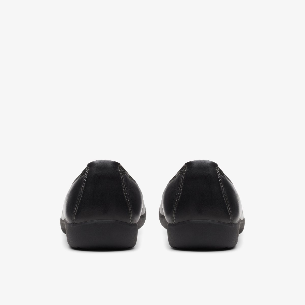 Clarks Meadow Opal Black Leather Slip Ons Dame Sort | TRUHF-7102