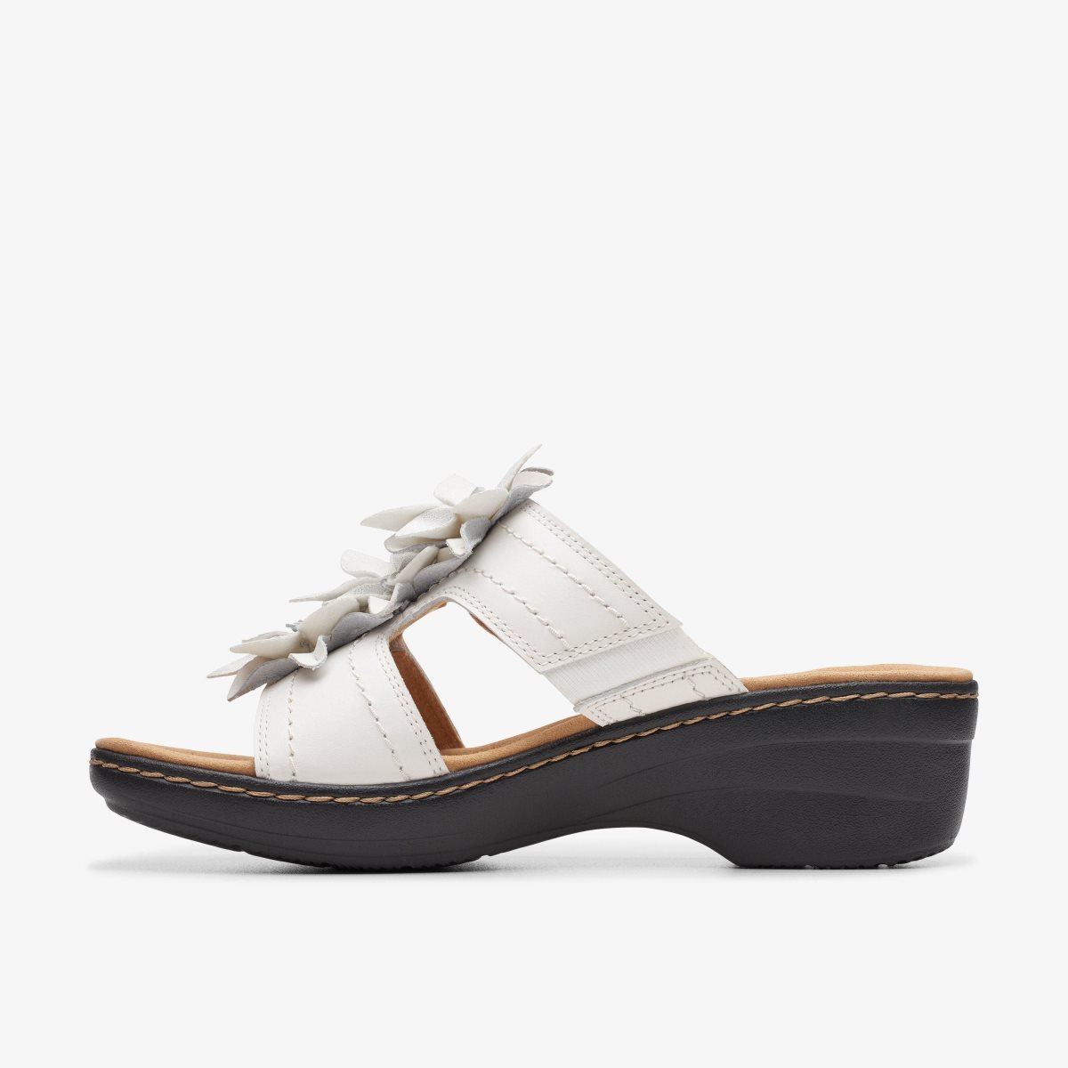 Clarks Merliah Raelyn White Leather Sandaler Dame Hvide | CGFQZ-3980