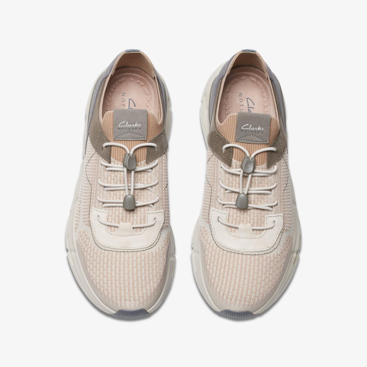 Clarks NXE Knit Ecru Combination Sneakers Herre Ecru | UQHLZ-0594