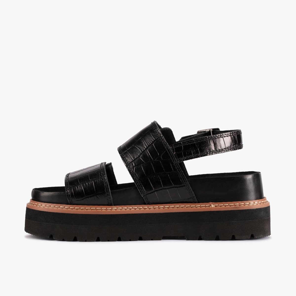 Clarks ORIANNA GLIDE Black Interest Platform Sko Dame Sort | CXHTB-7361