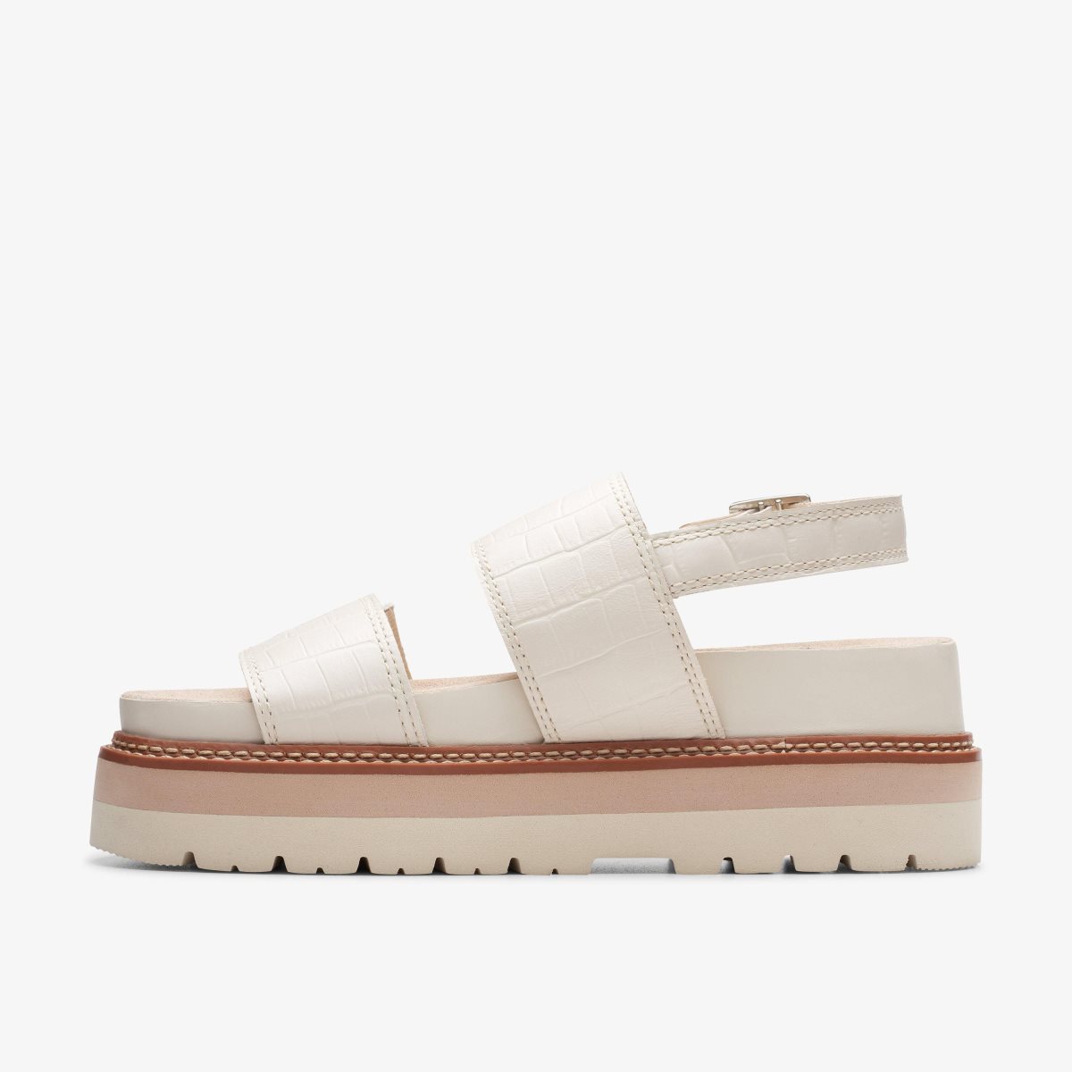 Clarks ORIANNA GLIDE Cream Interest Platform Sko Dame Hvide | OMTUJ-7805