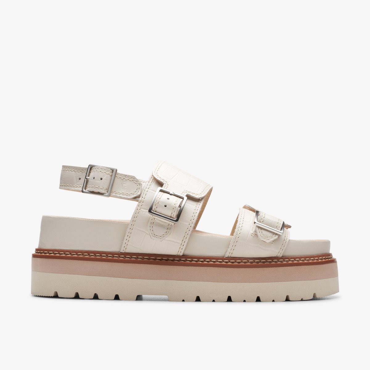 Clarks ORIANNA GLIDE Cream Interest Platform Sko Dame Hvide | OMTUJ-7805