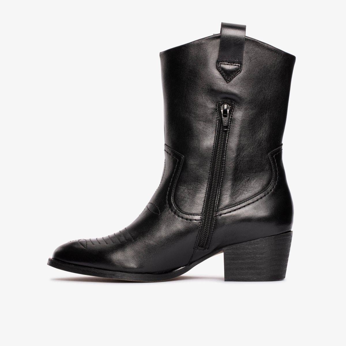 Clarks Octavia Up Black Leather Støvler Dame Sort | TWSXY-1538