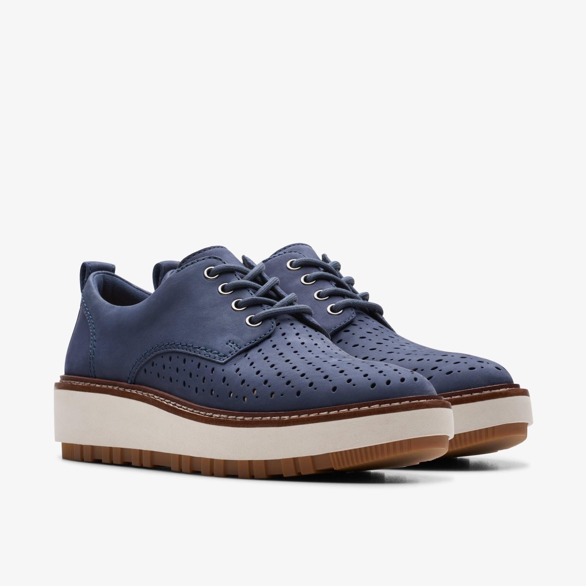 Clarks Orianna Move Navy Nubuck Platform Sko Dame Mørkeblå | QRKOX-9301